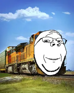 gapejak, wholesome soyjak, irl background, rail, soyjak, train