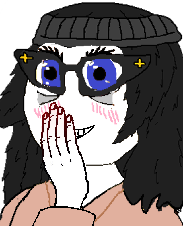 soytan, 1soyjak, black hair, blue eyes, blush, blush lines, clothes, eyelashes, glasses, hair