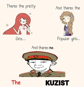 kuzjak, closed mouth, clothes, female, girl, hat, looking at you, text, kuz