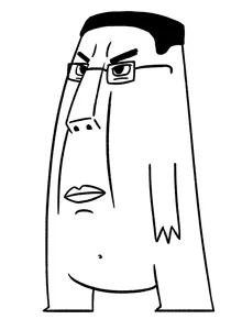 chudjak, closed mouth, drawing, full body, glasses, hair, naked, white background