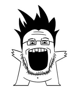 markiplier soyjak, drawing, glasses, hair, stubble