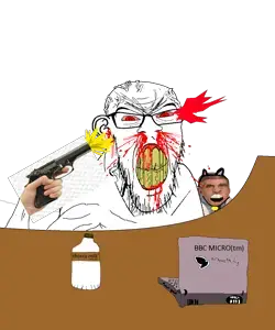 feraljak, blood, bloodshot eyes, bottle, cat ears, computer, desk, doctor, dr. fauci, drink