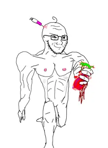 soyak, 4chan, anime, blood, buff, crushing, crying, hair, kneel, kneeling