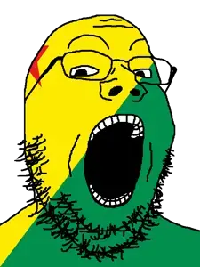 gapejak, acre (brazil), brazil, flag, glasses, looking at you, open mouth, soyjak, stubble, teeth