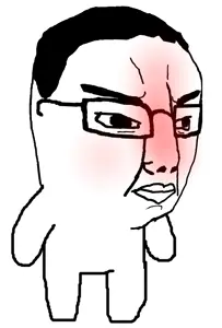 chudjak, lil chuddy, baby, blush, closed mouth, distorted, full body, glasses, hair, lil chuddy