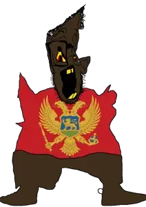 sloppy, slopjak, brown skin, ear, glasses, montenegro, open mouth, red eyes, soyjak, stubble