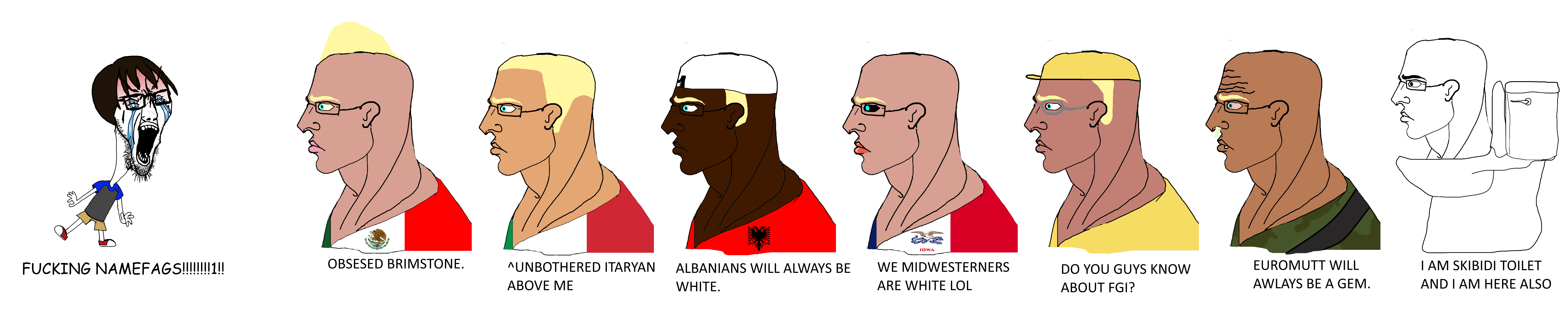 jake, yes chad, chudjak, soyak, jartycuck, natejak, albania, autism, black skin, blue eyes