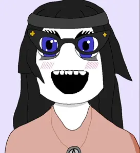 soytan, animated, autism, avengers, beanie, blue eyes, blush, clothes, drink, eyebrows