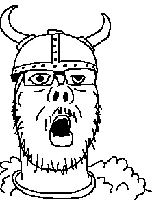a24 slowburn soyjak, bald, beard, clothes, coat, eyes, fur, glasses, hat, helmet