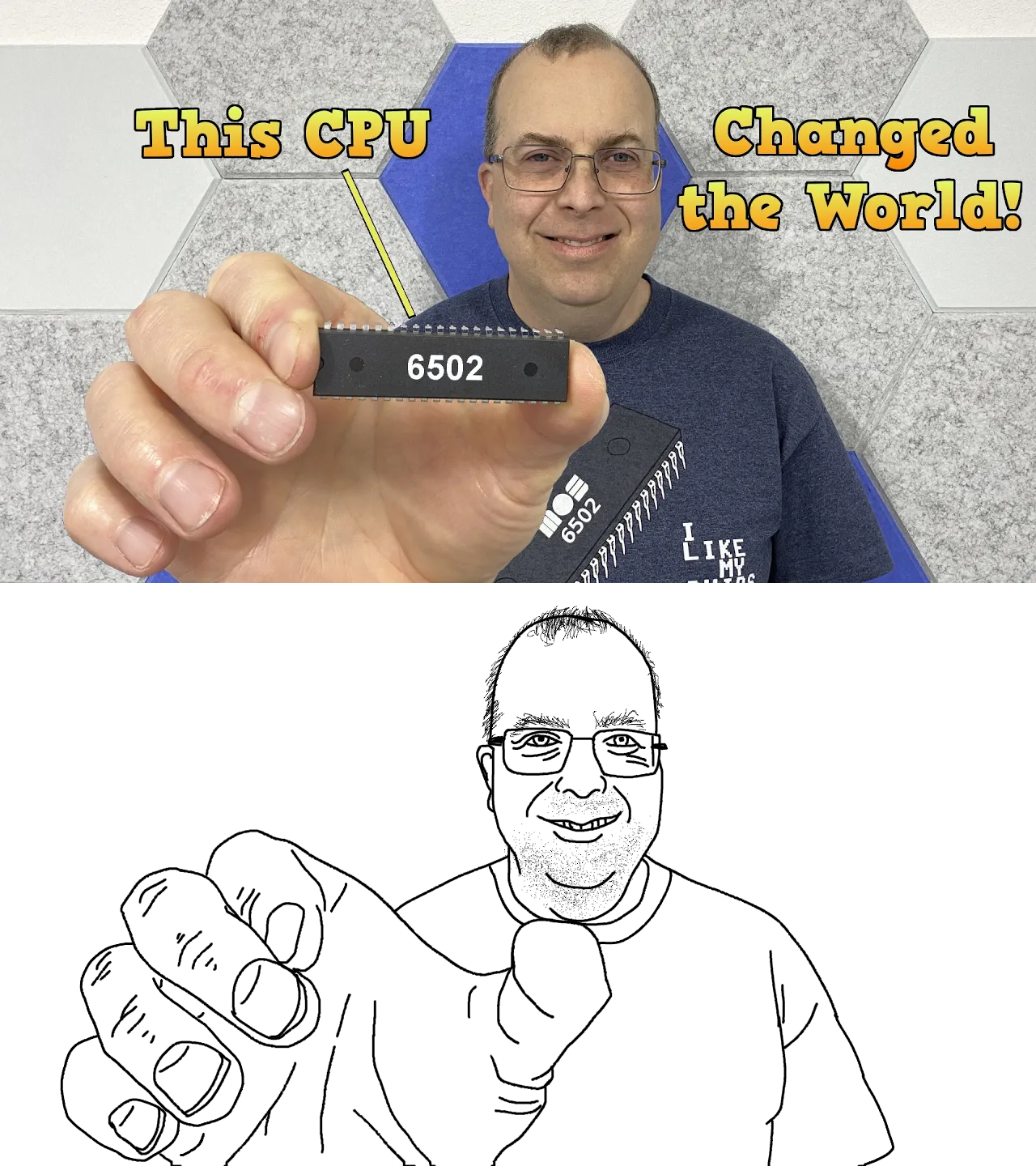 holdingjak, unknown, 2soyjaks, balding, chin, clothes, comparison, cpu, david murray, double chin