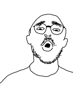 unknown, ear, glasses, leftist, open mouth, soy, soyjak, stubble