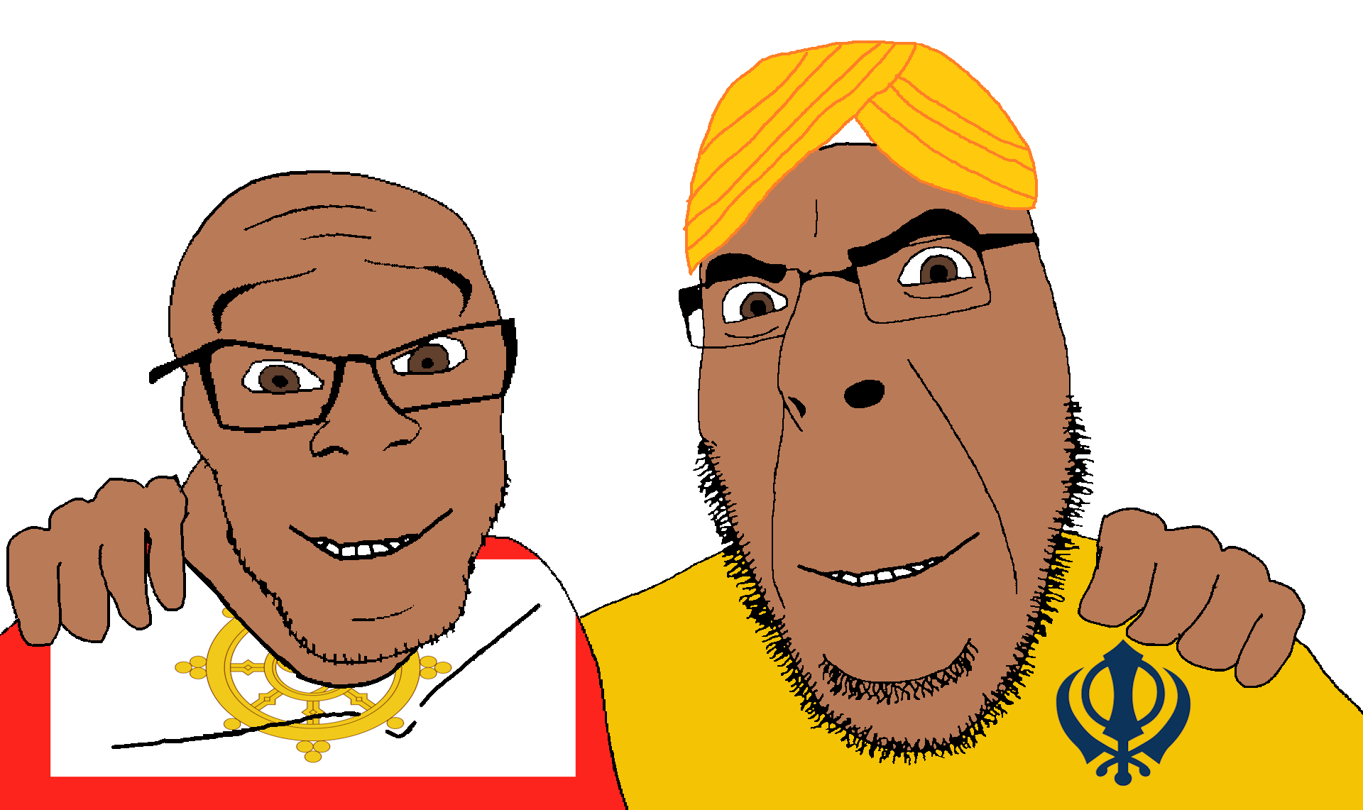 cobson, feraljak, 2soyjaks, brown eyes, brown skin, clothes, flag, friendship, glasses, hair