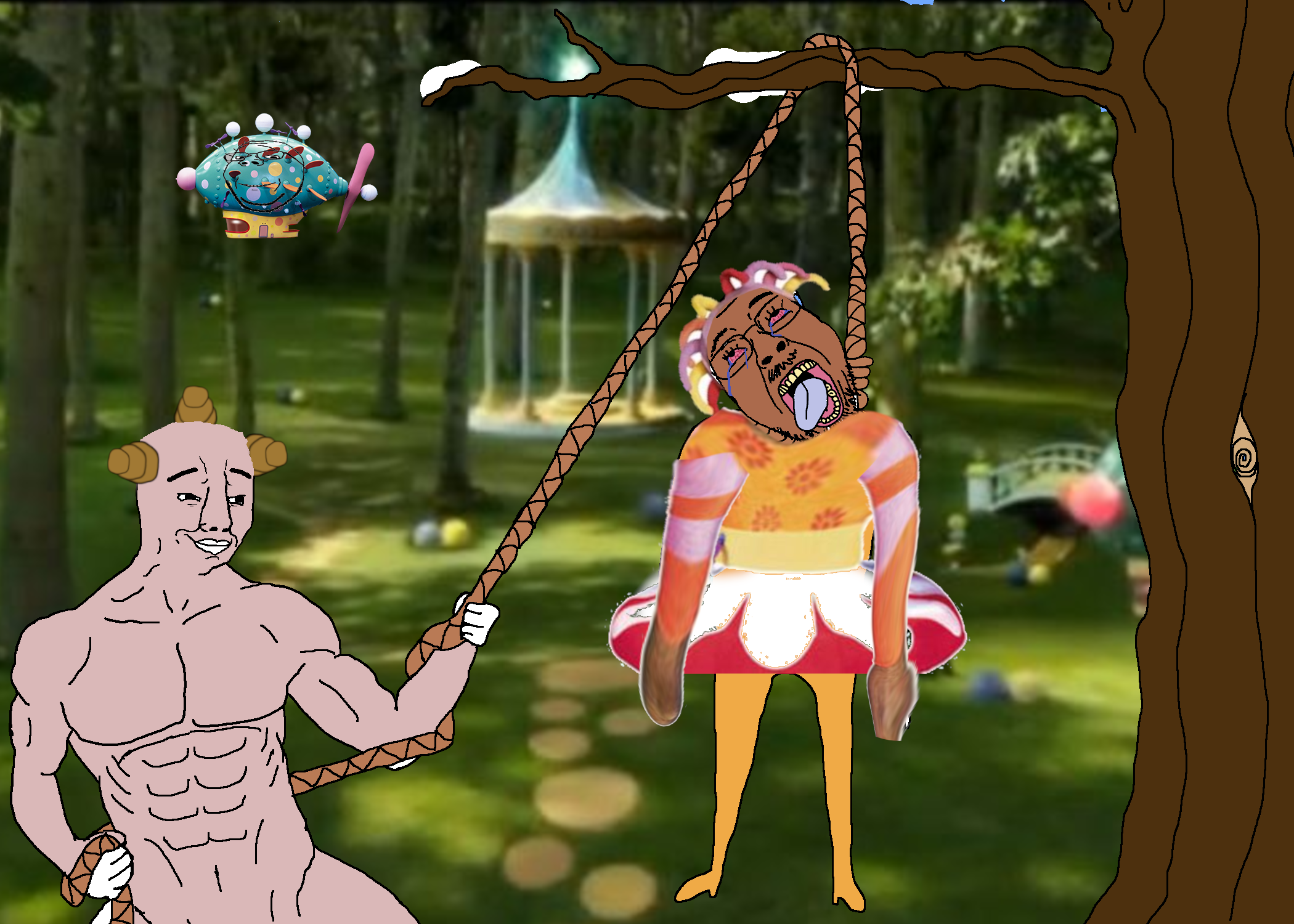 bernd, chudjak, gapejak, wholesome soyjak, 3soyjaks, abs, ack, arm, beige skin, blimp