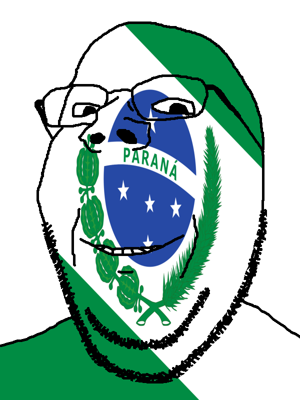gapejak, wholesome soyjak, brazil, flag, glasses, looking at you, paraná, portuguese text, smile, soyjak