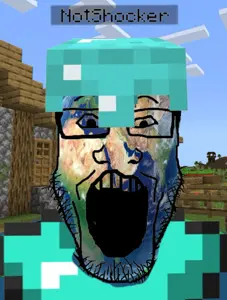 markiplier soyjak, beard, earth, glasses, notshocker, open mouth, soycraft, stubble, teeth, video game
