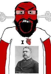 markiplier soyjak, science lover, i love presidents, angry, balding, beard, chester alan arthur, clothes, glasses, hair