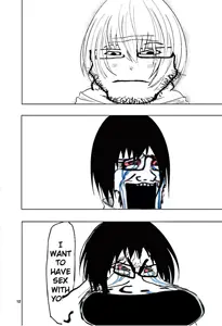 cryboy soyjak, markiplier soyjak, soyak, bloodshot eyes, crying, distorted, frown, manga, open mouth, speech bubble
