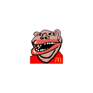 impish soyak ears, impish amerimutt, amerimutt, animated, brown skin, open mouth, soyjak, stubble