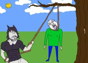 baldi, miss circle, bernd, gapejak, scholar, wholesome soyjak, 3soyjaks, ack, black shirt, blue pants