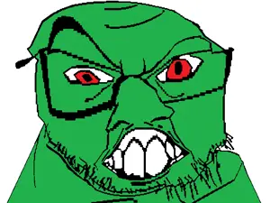 feraljak, crazyguyjak, content aware, distorted, glasses, green skin, large nose, looking at you, open mouth, raised eyebrow