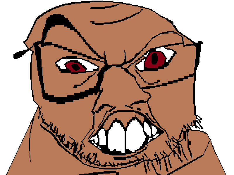 feraljak, crazyguyjak, beige skin, content aware, distorted, glasses, large nose, looking at you, mulatto, open mouth