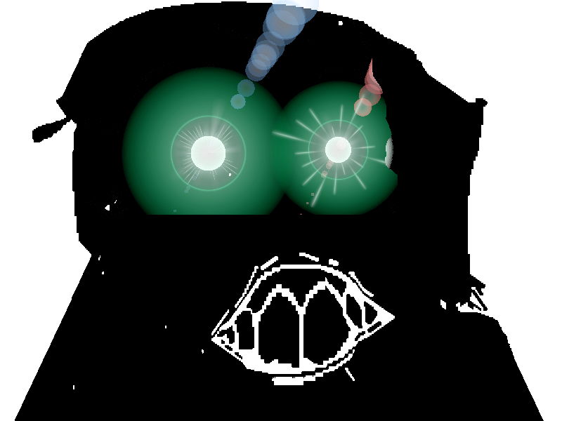 feraljak, crazyguyjak, thougher, black skin, content aware, distorted, glasses, glowing eyes, inverted, large nose