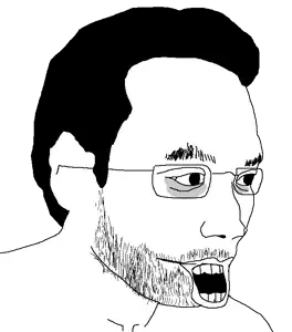 unknown, ear, glasses, hair, open mouth, stubble, teeth, transparent background
