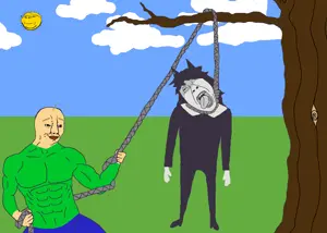 baldi, miss circle, bernd, gapejak, hanging troonjak, troonjak, 2soyjaks, ack, black shirt, bloodshot eyes
