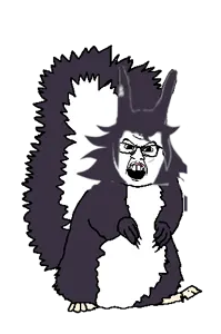 miss circle, feraljak, squirreljak, animal, fpegem, glasses, open mouth, soyjak, squirrel, transparent background