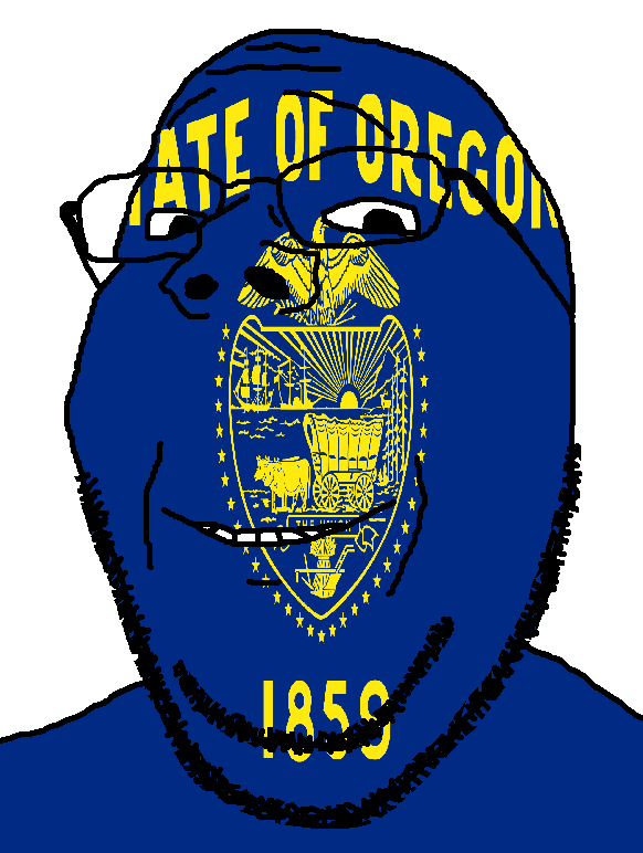 gapejak, wholesome soyjak, 1859, eagle, flag, glasses, looking at you, oregon, smile, soyjak