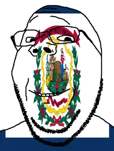 gapejak, wholesome soyjak, 1863, flag, glasses, gun, june, june 20, latin text, looking at you