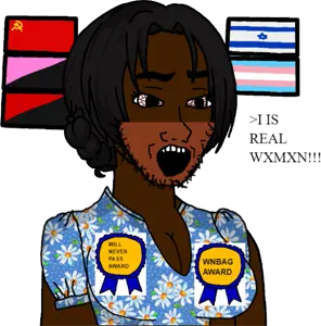 soyak, award, black skin, bloodshot eyes, hair, open mouth, tranny, anarcho-communism, israel, soviet union