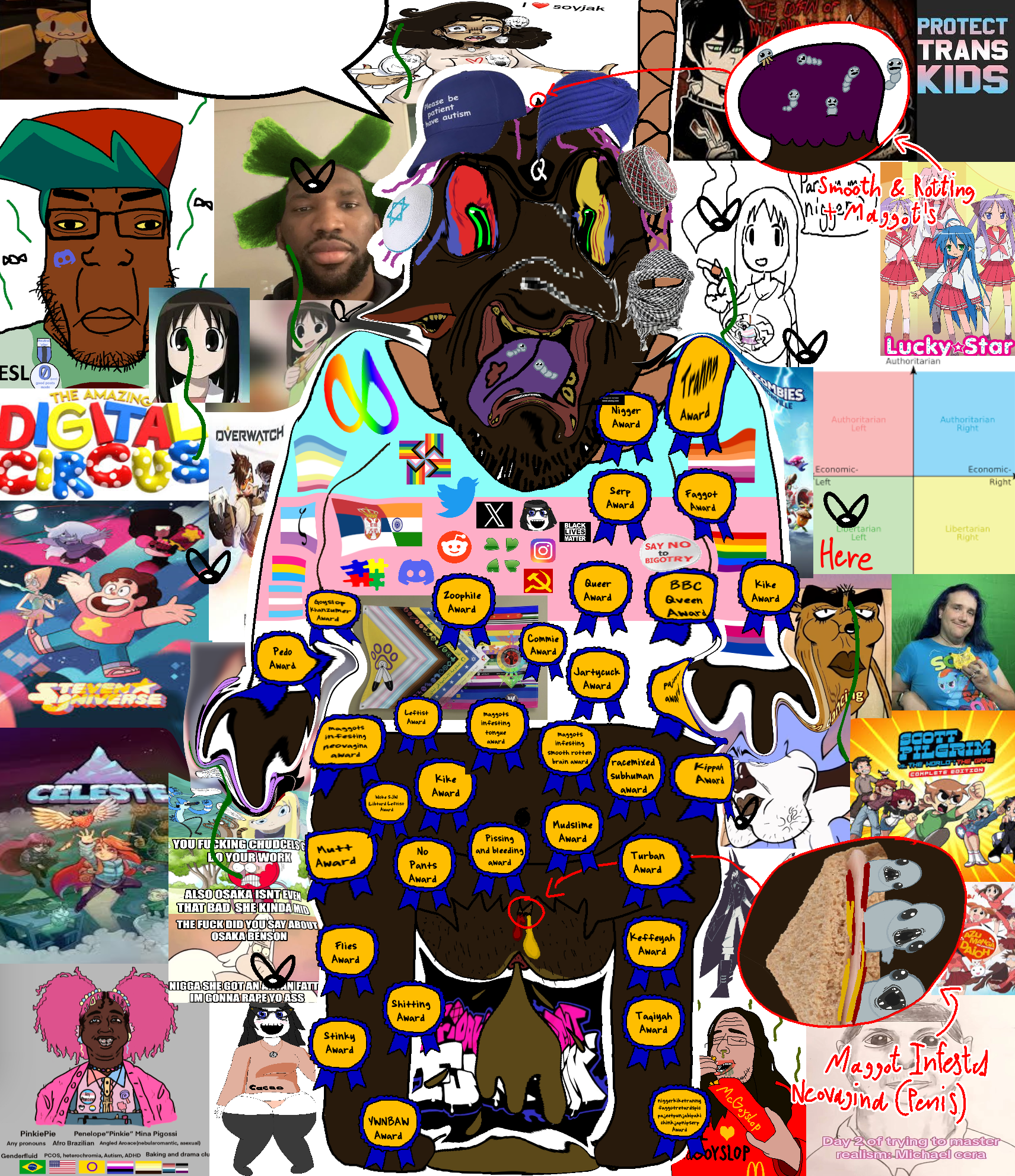 happy merchant, slopjak, anime, anti soytan, black, bloodshot eyes, brimstone, brown, china, coal