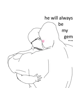 cobson, blush, buff, closed eyes, drawing, gay, hug, kiss, kissing, love