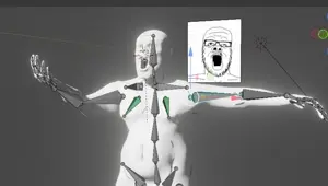 a24 slowburn soyjak, gapejak, 2soyjaks, 3d, arm, armature, blender (software), fat, glasses, glowing