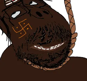 gapejak, scholar, slopjak, anhero, black skin, brown troonjak, distorted, forehead lines, forehead mark, hanging