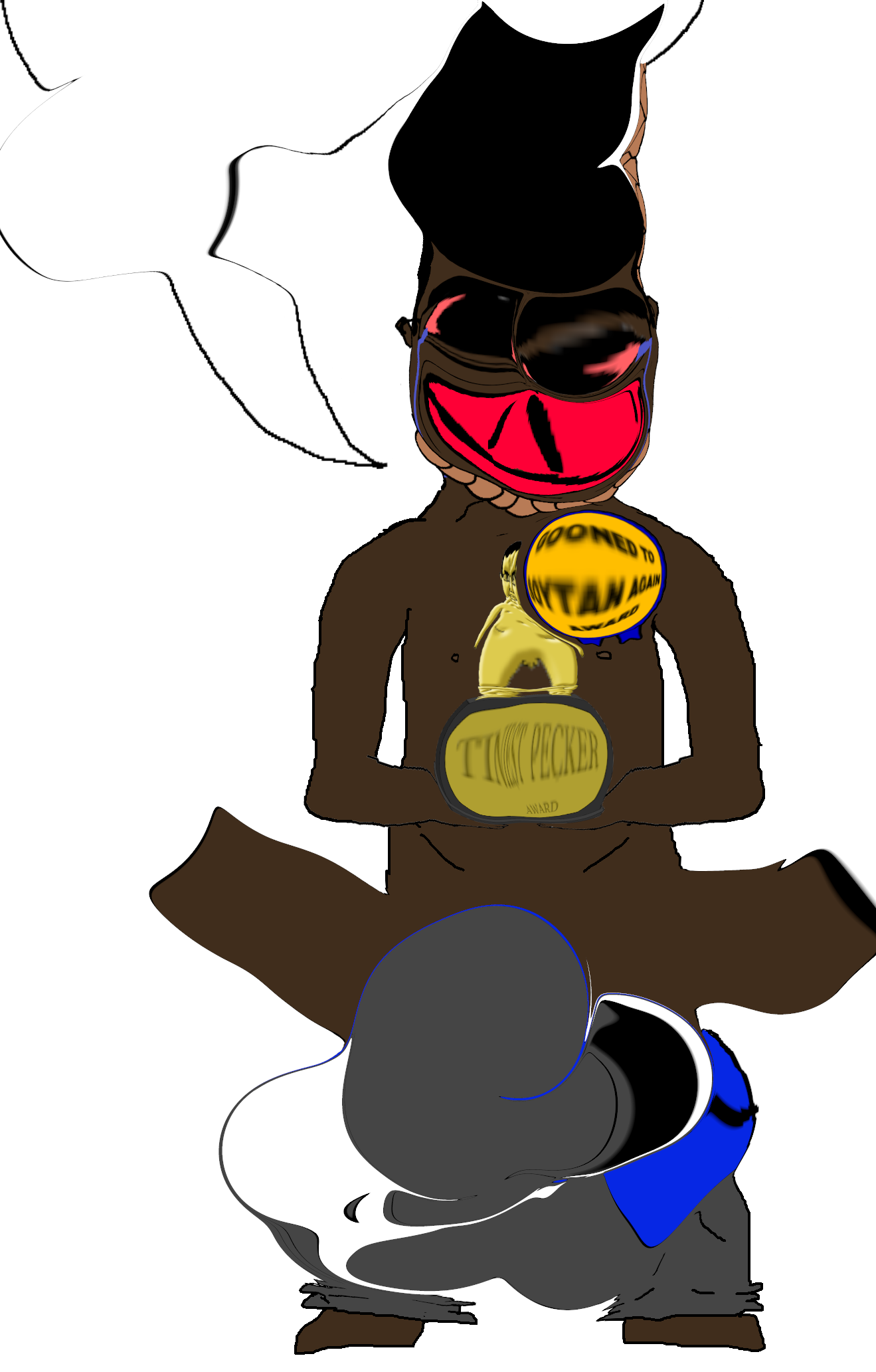 jake, chudjak, obsessedchud, jartycuck, natejak, slopjak, angry, award, black skin, blue pants