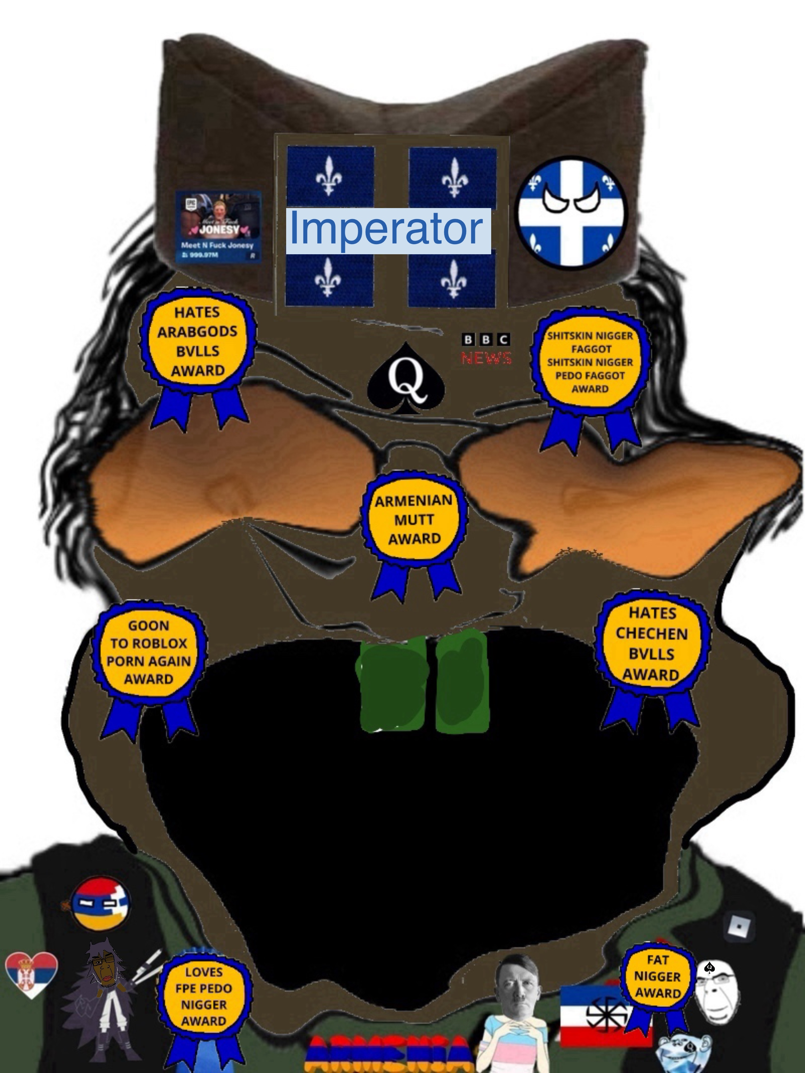 miss circle, cobson, impish soyak ears, markiplier soyjak, slopjak, arab, award, badge, british broadcasting corporation, chechen