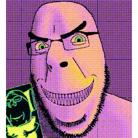 cobson, gapejak, angry, animated, bed, creepy, evil, flashing lights, glasses, sleeping