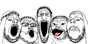 et, gapejak, markiplier soyjak, tony soprano soyjak, 5soyjaks, arab, black eyes, glasses, keffiyeh, monochrome