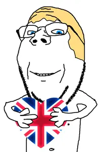 gapejak, wholesome soyjak, aryan, a10 eyes, blonde hair, blue eyes, earm, eyebrows, forehead lines, hair