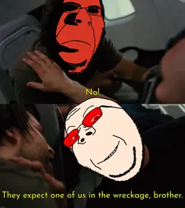 bane, cobson, gapejak, hornyson, wholesome soyjak, 2soyjaks, baneposting, closed mouth, eyebrows, forehead lines