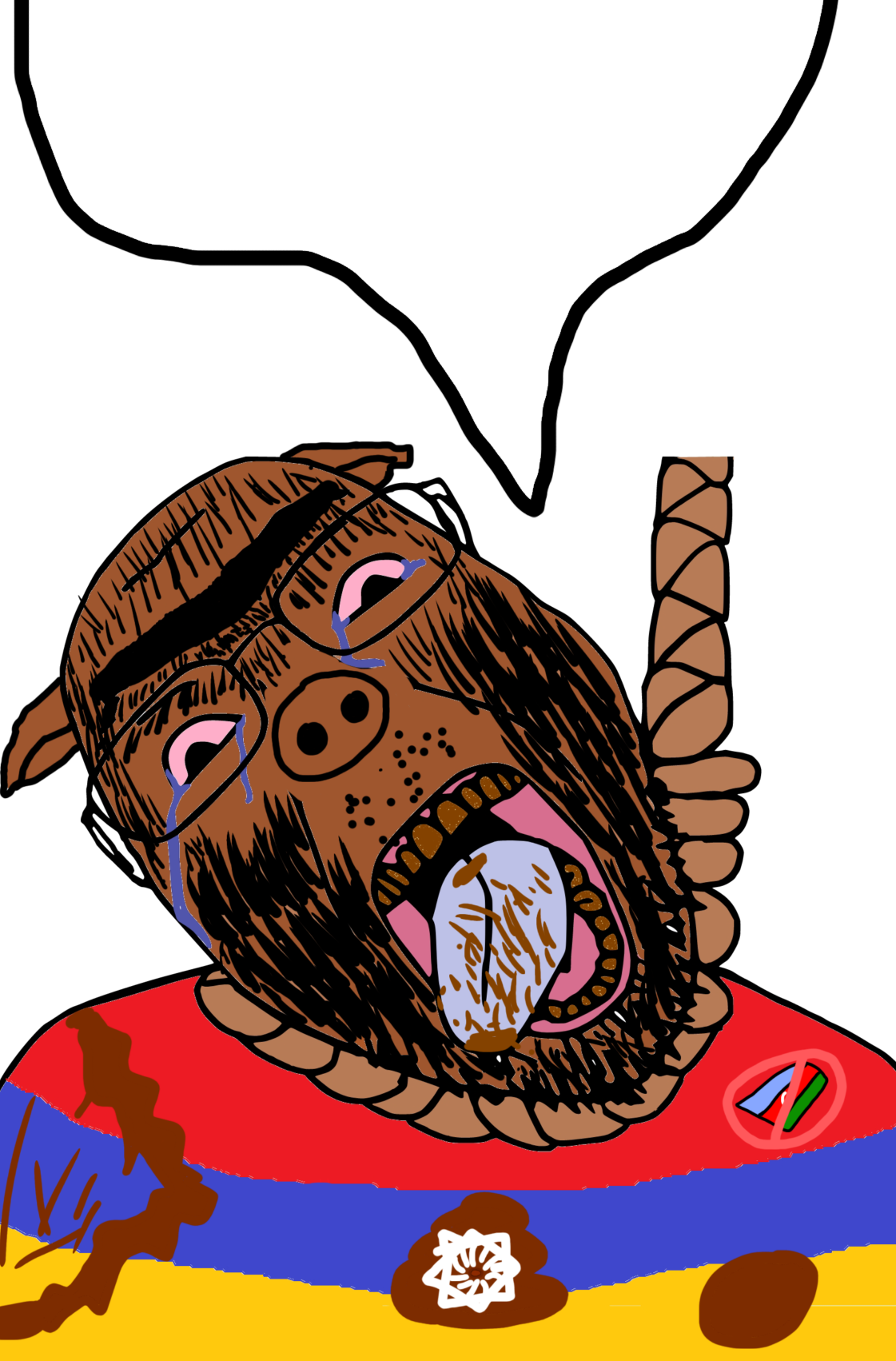 bernd, hanging troonjak, troonjak, ack, animal, armenia, brown skin, bubble, crying, glasses