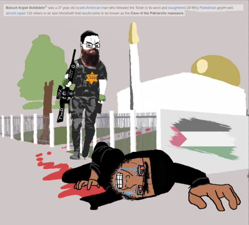 chudjak, soyak, 2soyjaks, angry, baruch goldstein, beard, blood, bloodshot eyes, brown skin, closed mouth