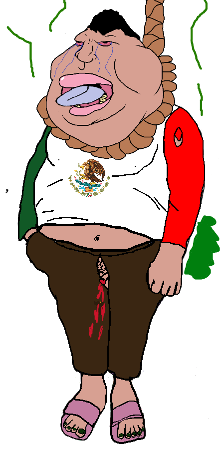 meximutt, roped meximutt, ack, arm, belly, belly button, bloodshot eyes, brown pants, brown skin, clothes