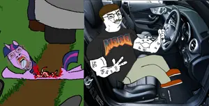 lee goldson, bernd, chudjak, ack, animal, blood, bloodshot eyes, car, driving, hanging