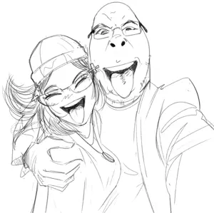 soytan, cobson, hornyson, 2soyjaks, avengers, coomer artstyle, glasses, hair, horny, hug