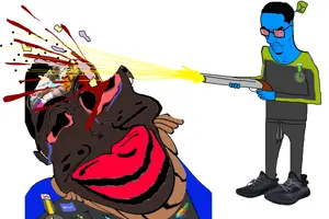 jake, chudjak, jartycuck, patrick, jartycuck, natejak, slopjak, blue skin, gun, gunshot