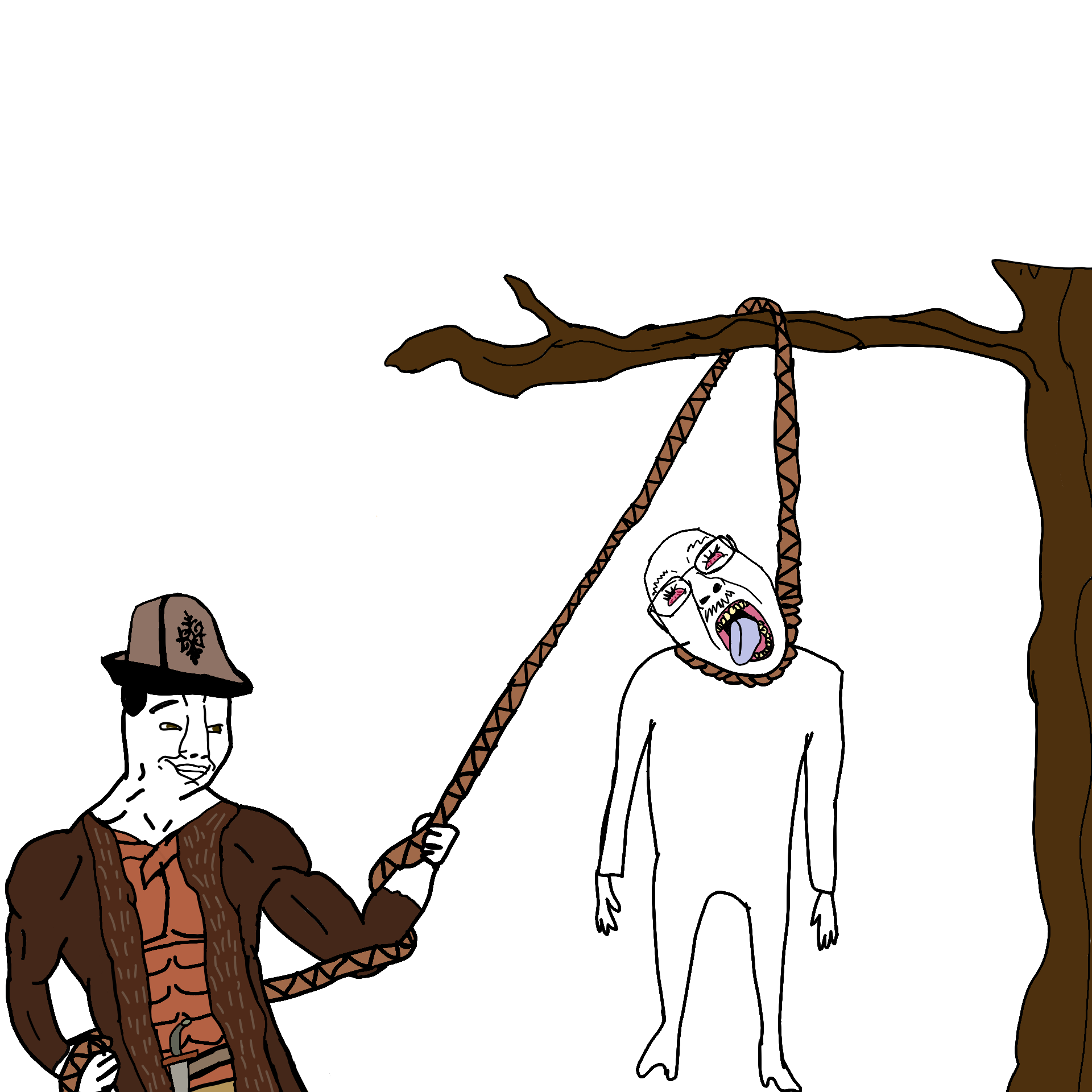 bernd, chudjak, hanging troonjak, troonjak, 2soyjaks, ack, arm, batyr, belt, bloodshot eyes