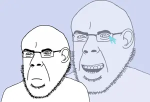 cobson, narge, closed mouth, glasses, kekking, laughing, narge, smile, stubble, teeth